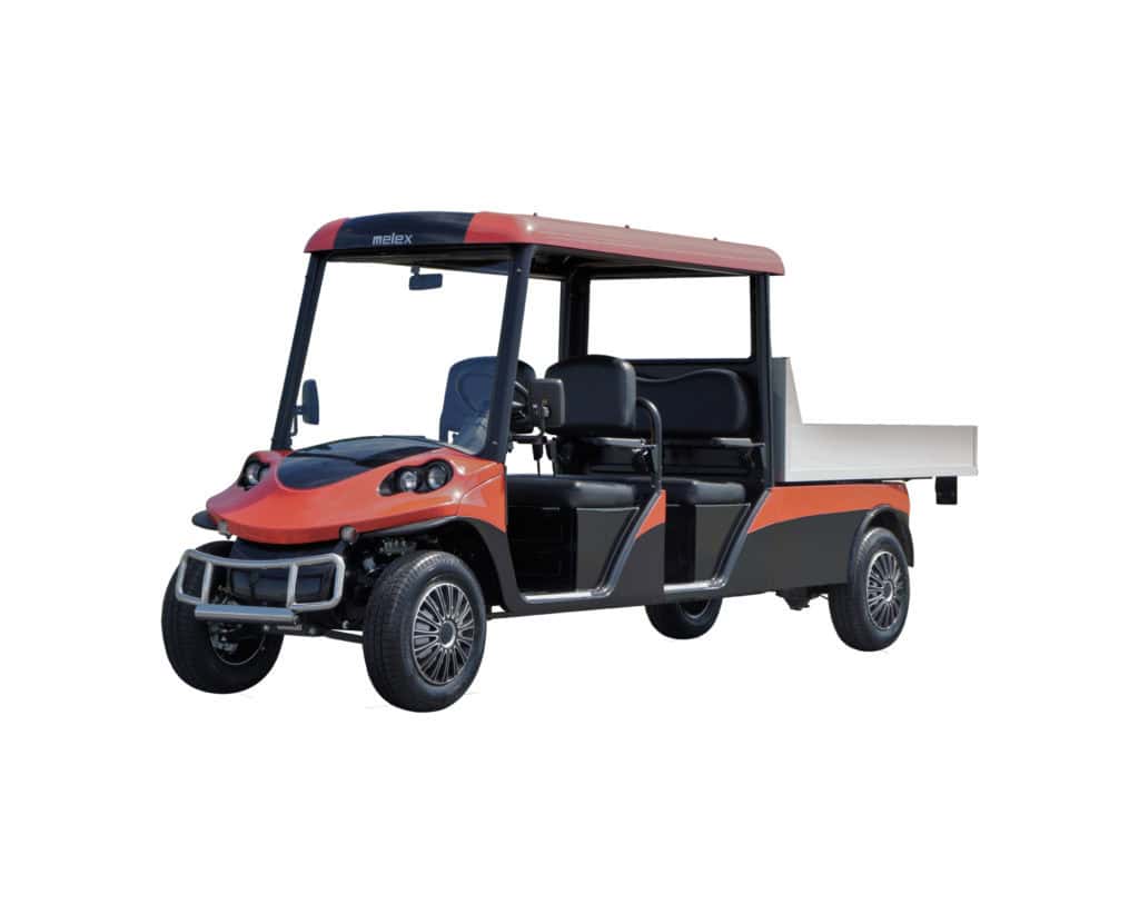 Utilitaire électrique Melex 374 avec benne arrière pour collectivités et environnements industriels