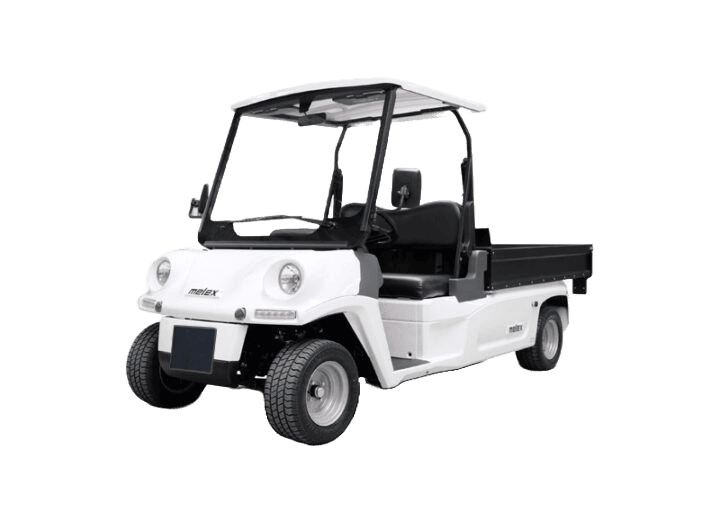 Golfette utilitaire Melex avec benne – véhicule électrique pour camping et hôtellerie de plein air