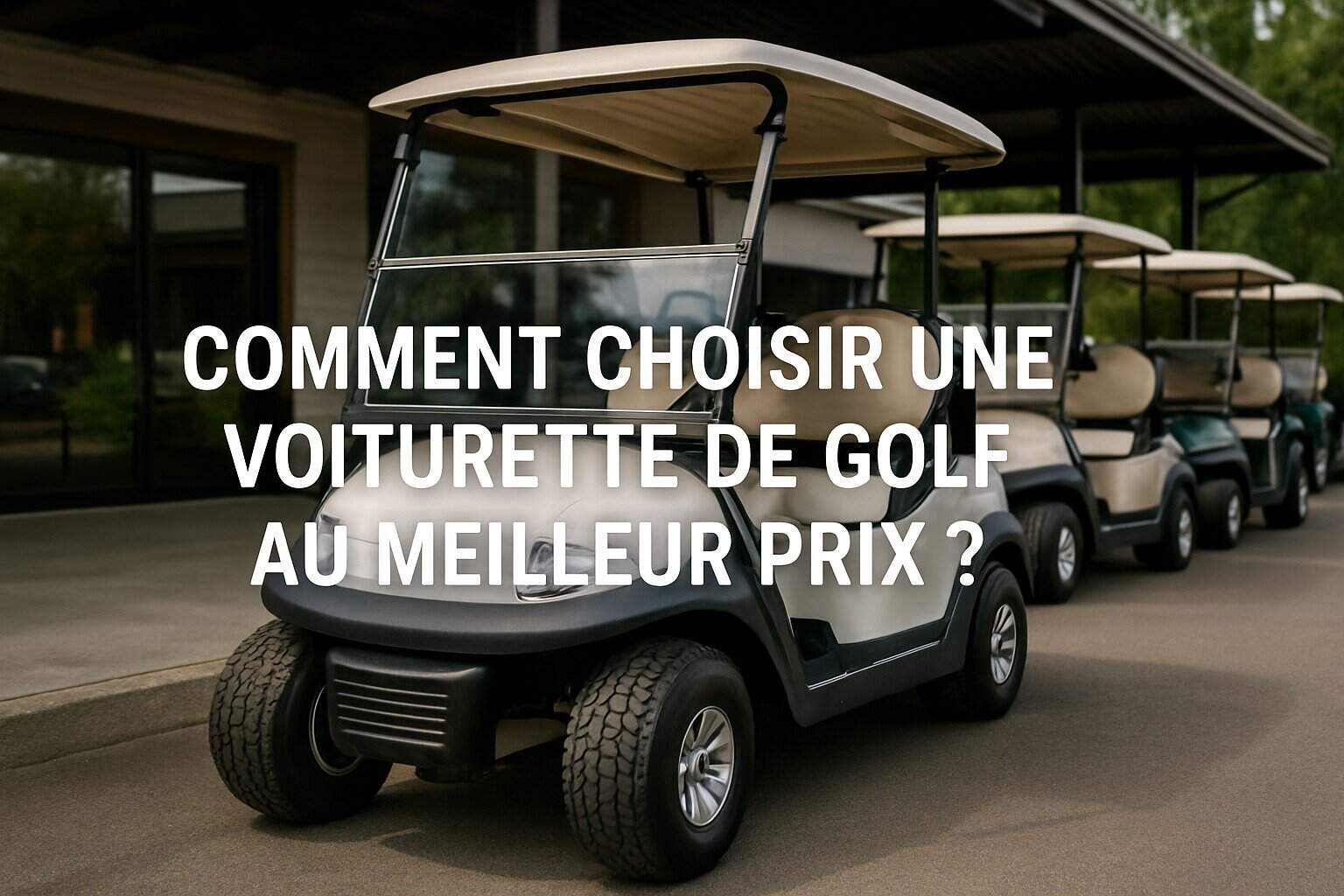 Black golf cart on a golf course