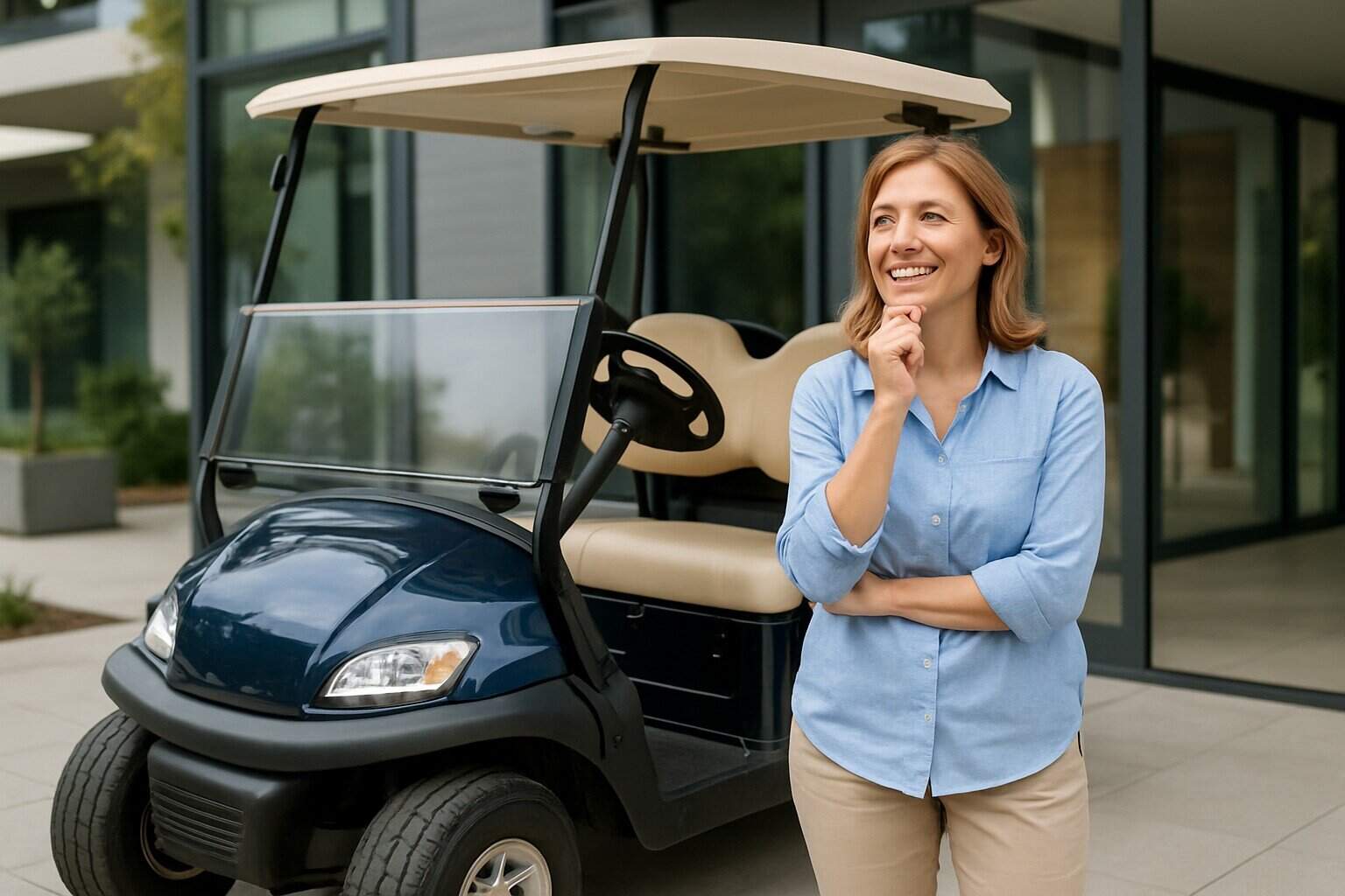 Golf cart on a golf course