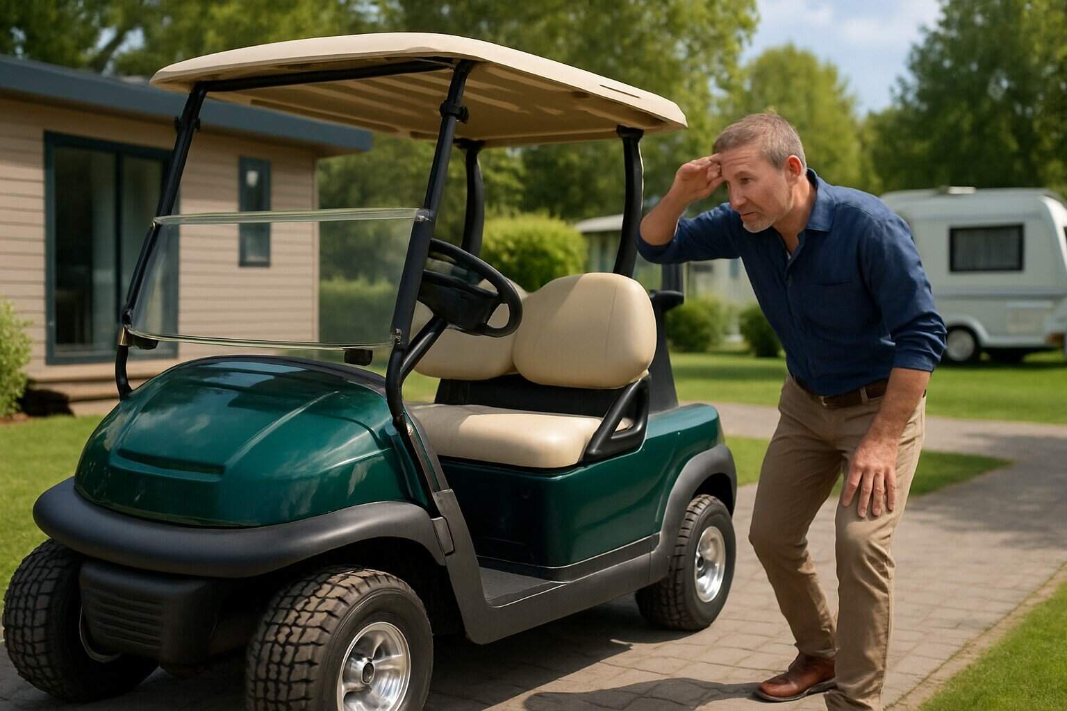 Used golf cart ideal for camping