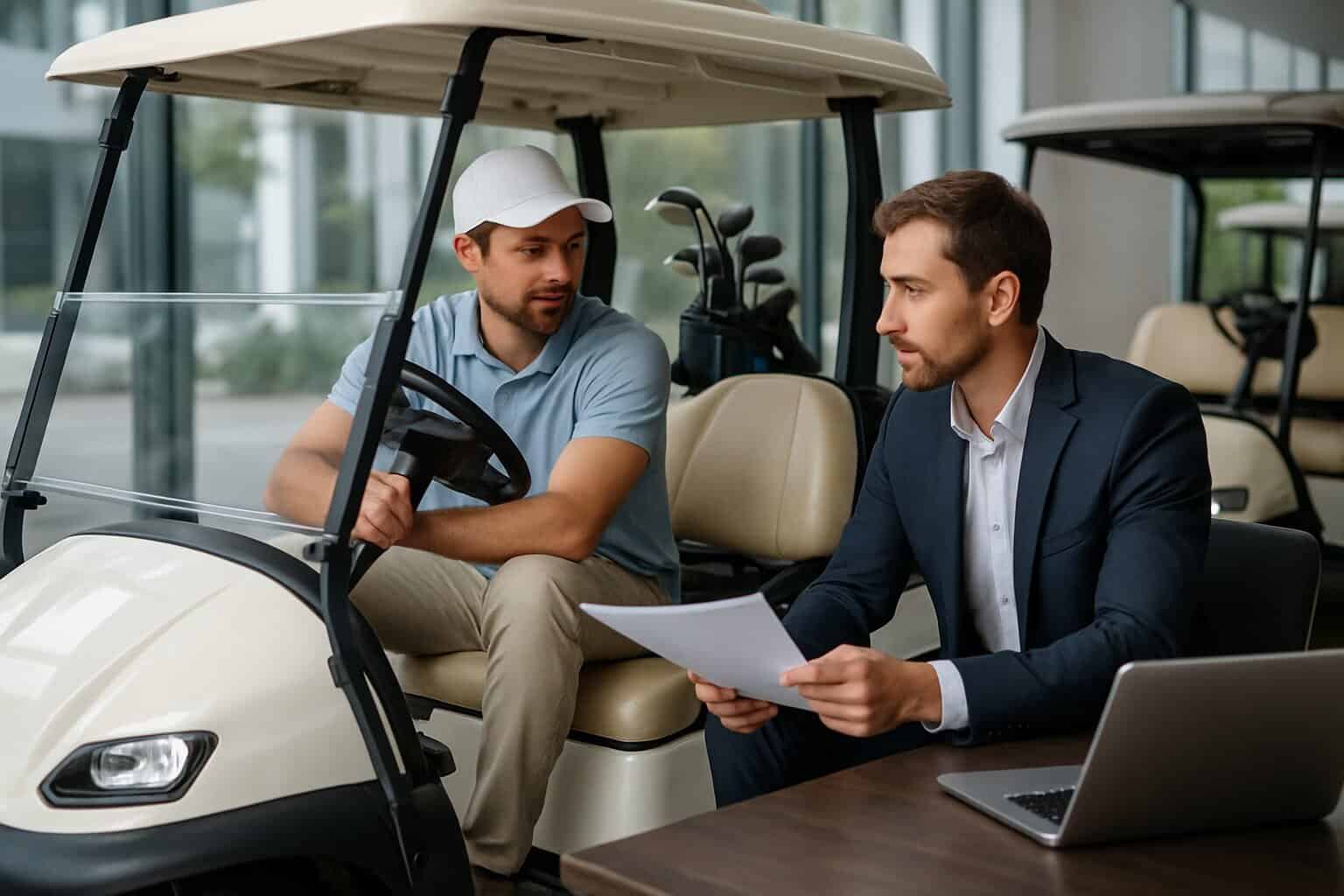 Golf cart on a course