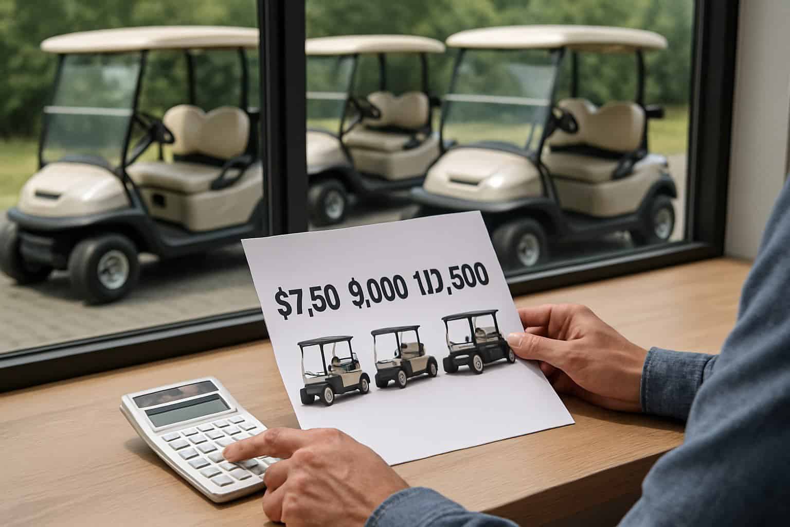 Golf carts on display