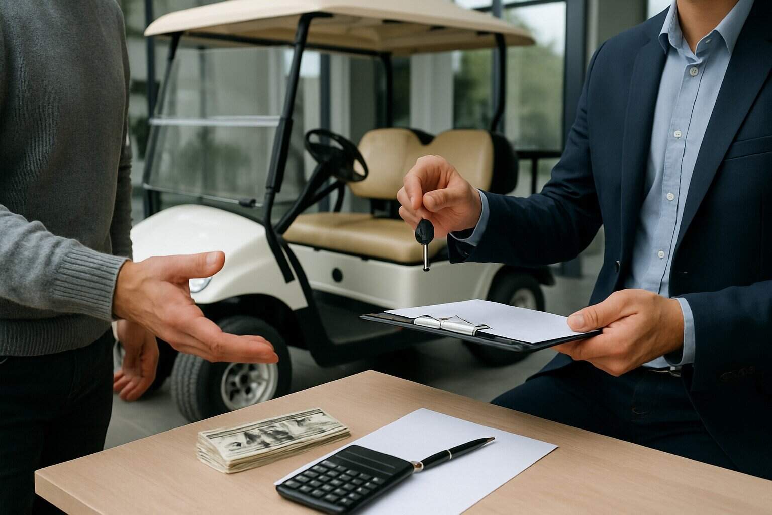 Negotiating the price of a golf cart