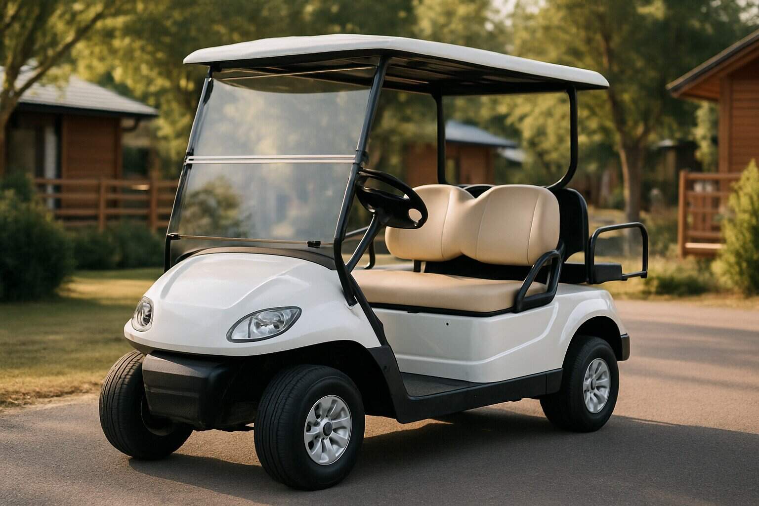 Miniature car on a mini golf course