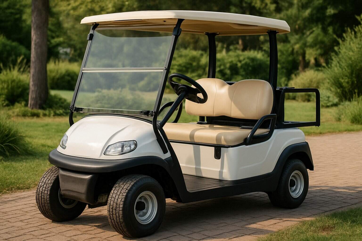 Le blog 6 Voiturette de golf en plein parcours