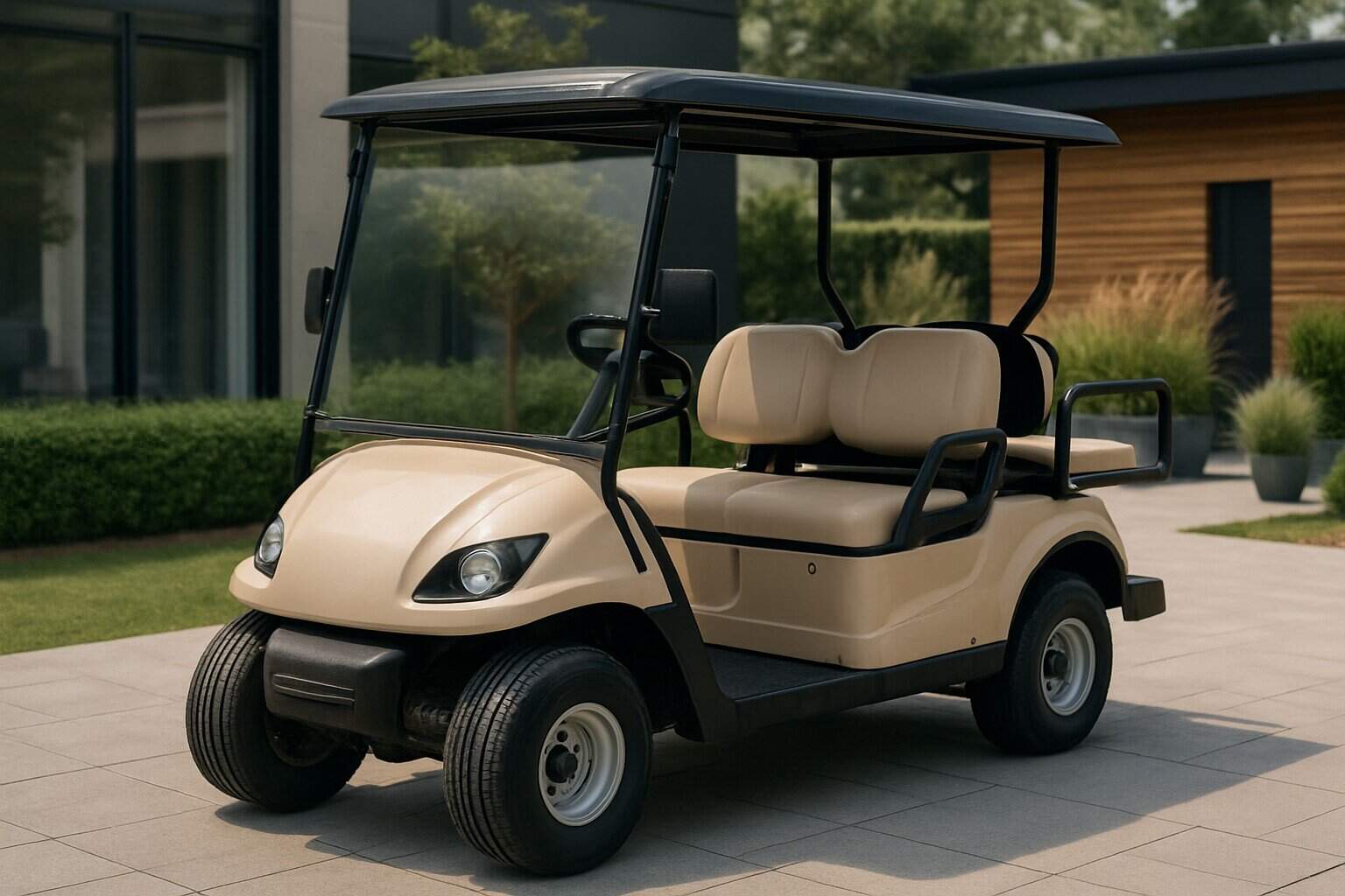 Golf cart in use on a golf course