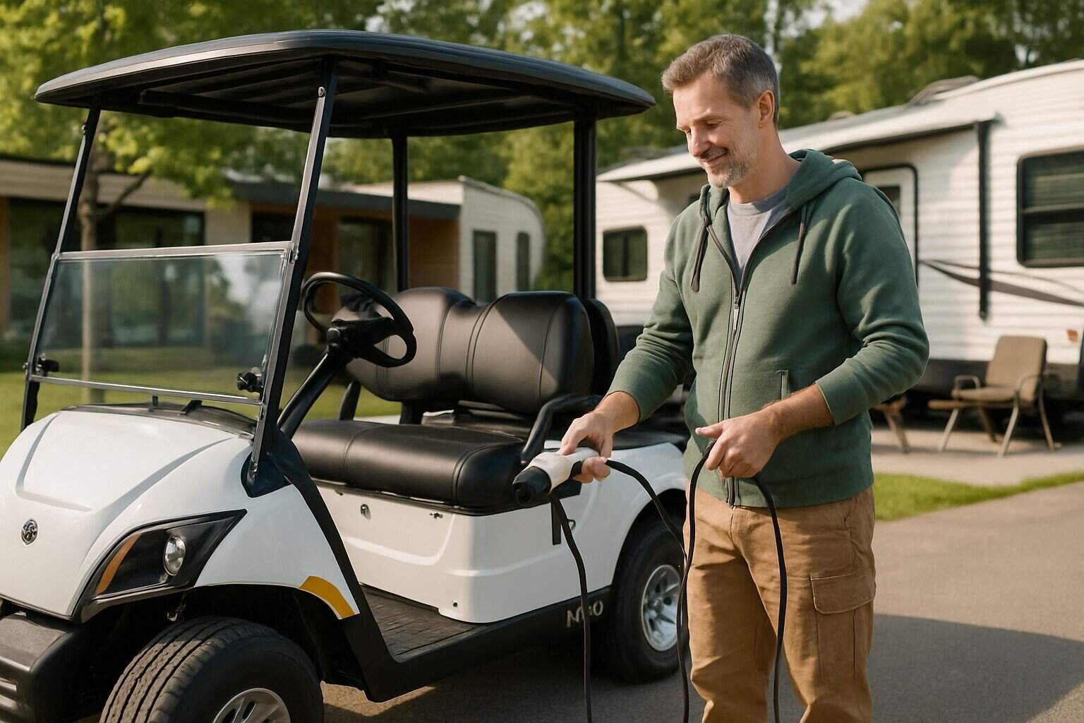 Yamaha electric vehicle at the campsite