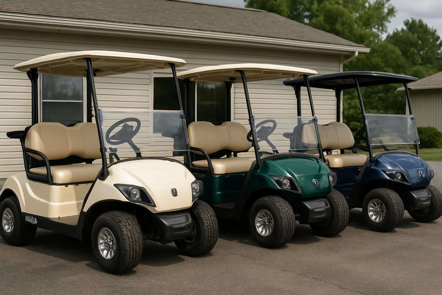 Refurbished Yamaha golf cart for camping