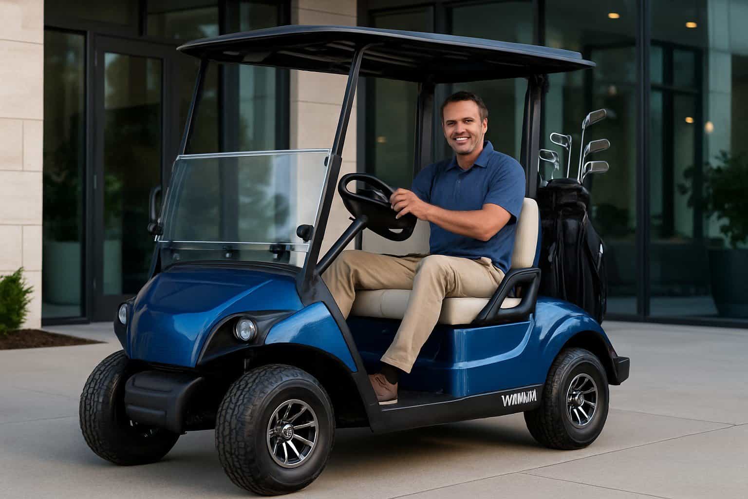 Yamaha golf cart on the course
