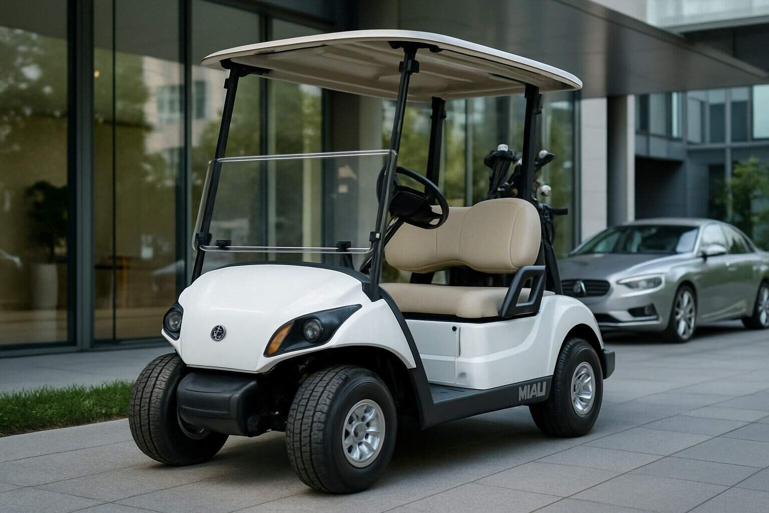 Yamaha golf cart on a golf course