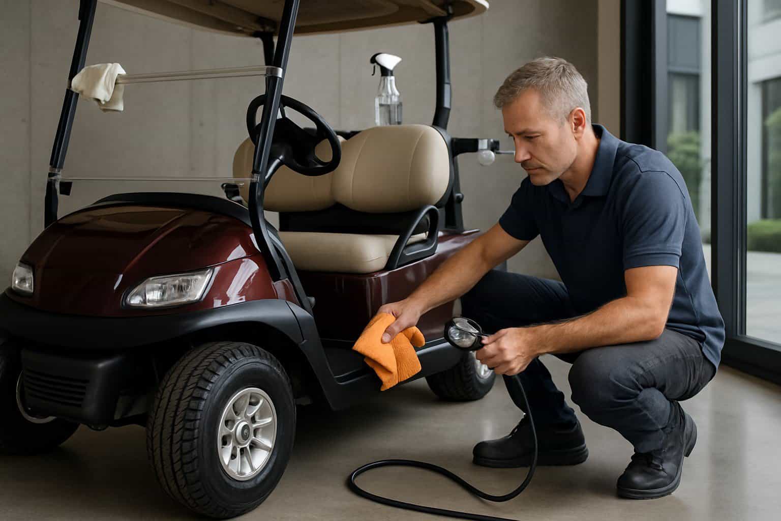 golf cart maintained on a golf course