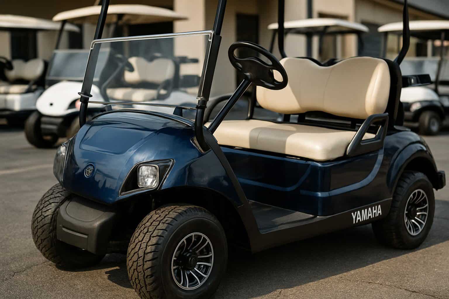 Affordable Yamaha golf cart on a golf course