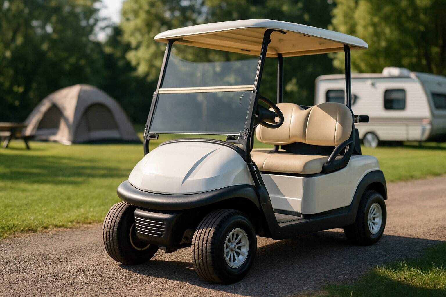 Golf cart for camping