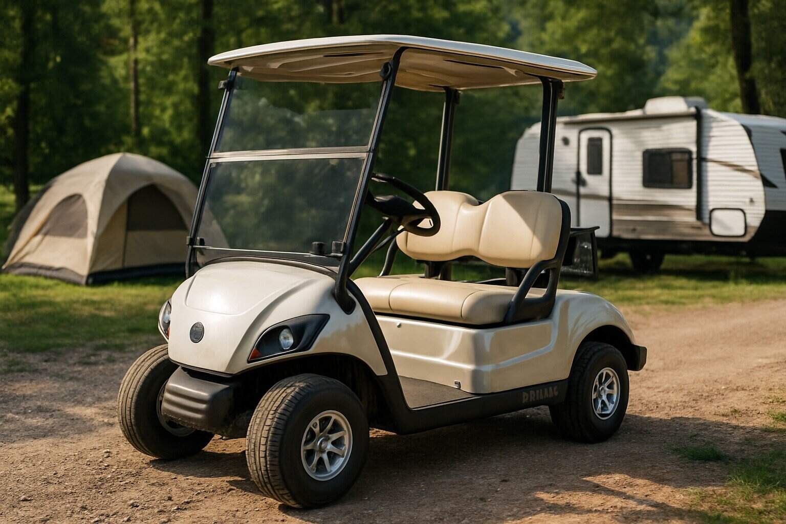 Yamaha 2-seater golf cart for camping