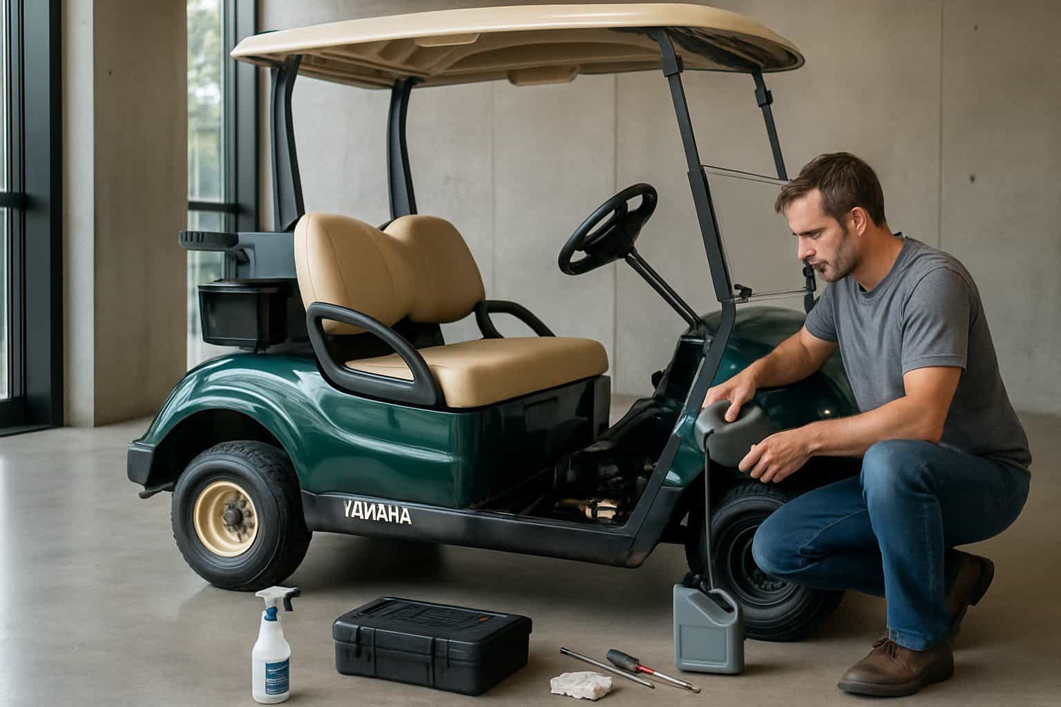 Well-maintained Yamaha two-seater golf cart
