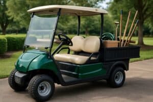 Yamaha golfette utilitaire sur un parcours de golf