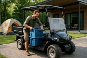 Yamaha golfette utilitaire au camping
