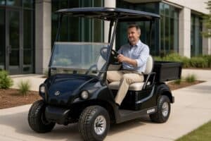 Yamaha golfette utilitaire en milieu urbain