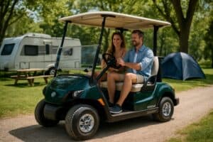 Golfette Yamaha dans un camping