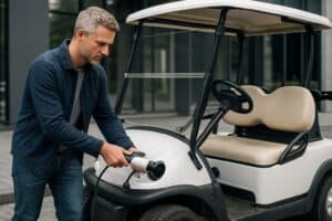 Voiture électrique Golf en action