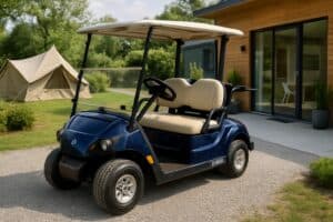 Golfette Yamaha utilisée dans un camping