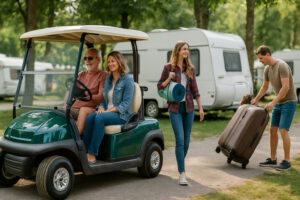 Golfette électrique dans un camping