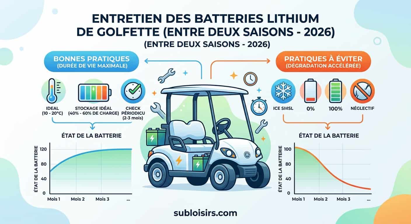 Graphique comparaison courbe décharge batterie lithium Yamaha hivernage actif versus stockage prolongé