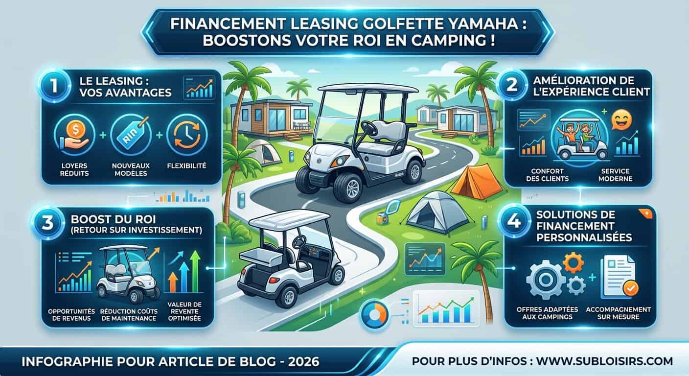 Processus en 5 étapes du financement en leasing de golfettes Yamaha pour l'hôtellerie de plein air