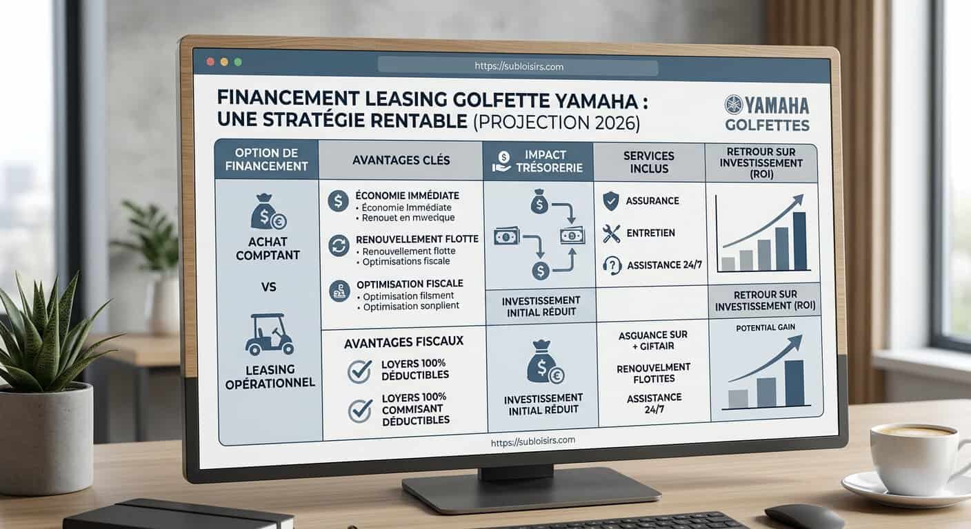 Tableau comparatif des solutions de financement leasing golfettes Yamaha pour camping HPA