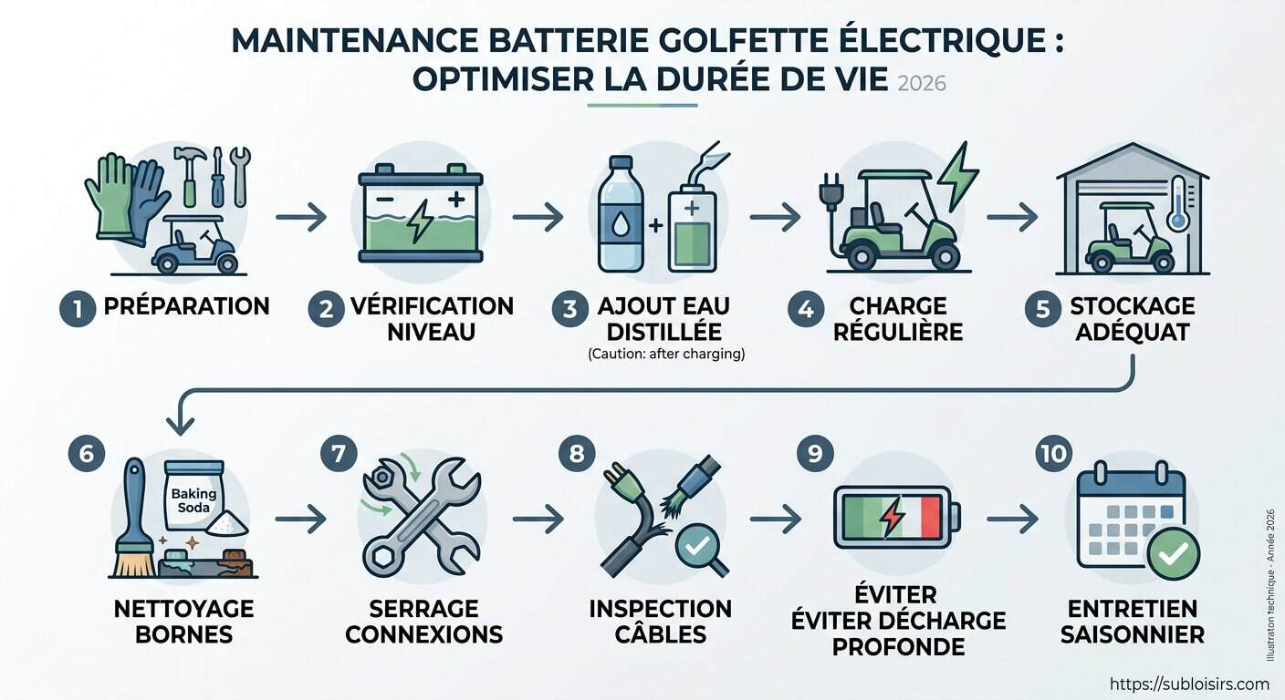 Processus complet pour maximiser la durée de vie d'une batterie de golfette électrique en 2026
