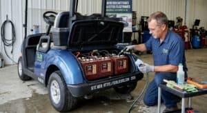 Maintenance préventive des batteries d'une voiturette de golf électrique