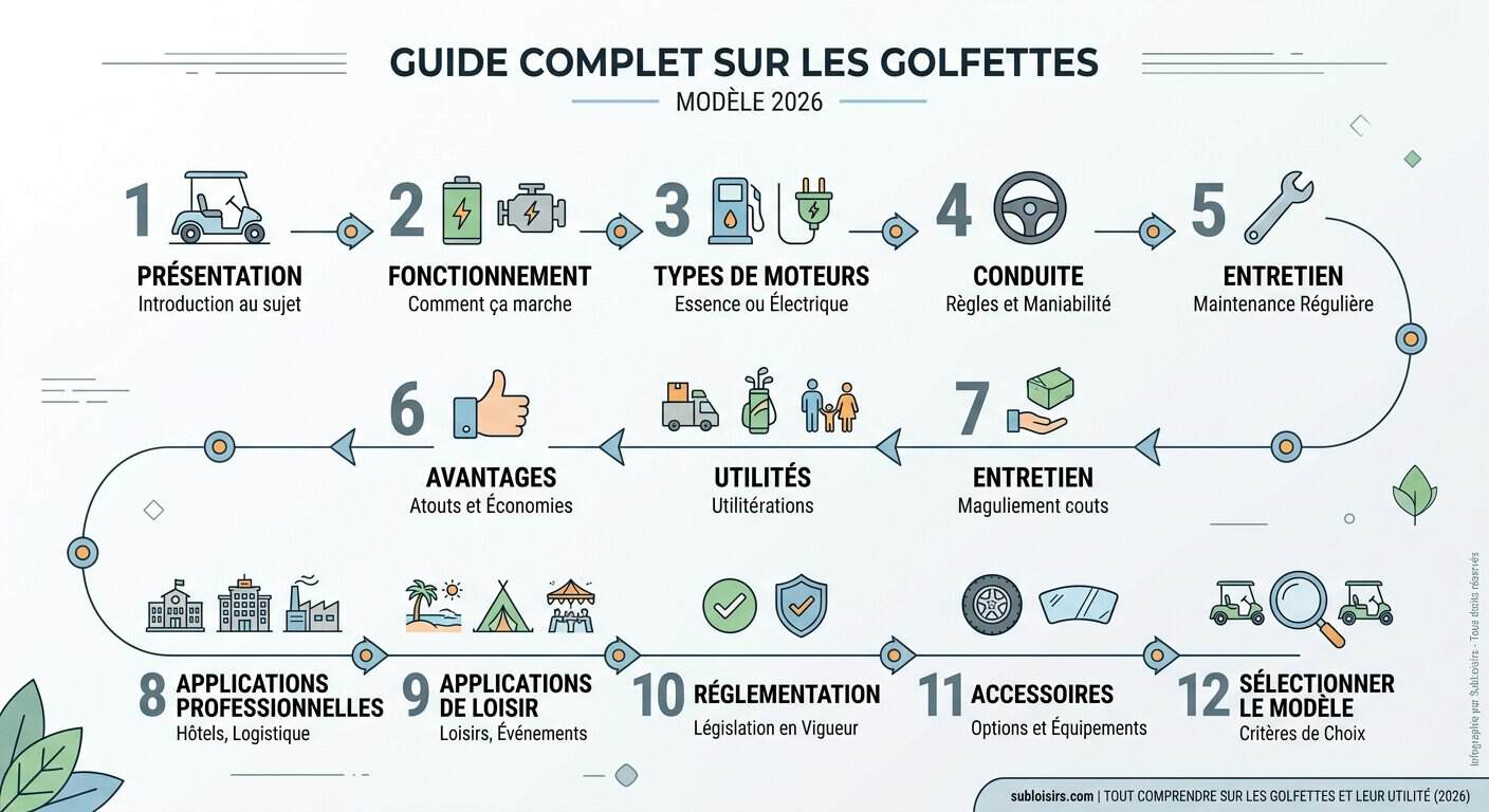 Schéma de processus du choix d'une golfette électrique en 2026